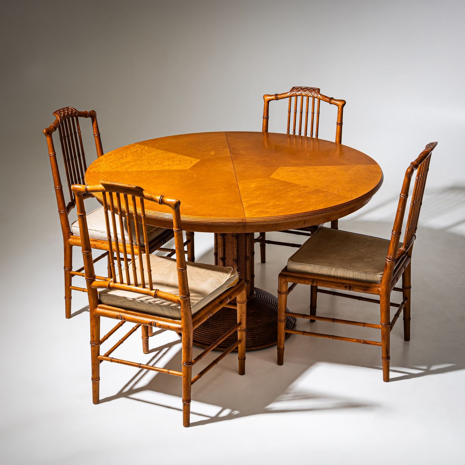 Faux Bamboo Dining Group, Possibly France, Mid 20th Century