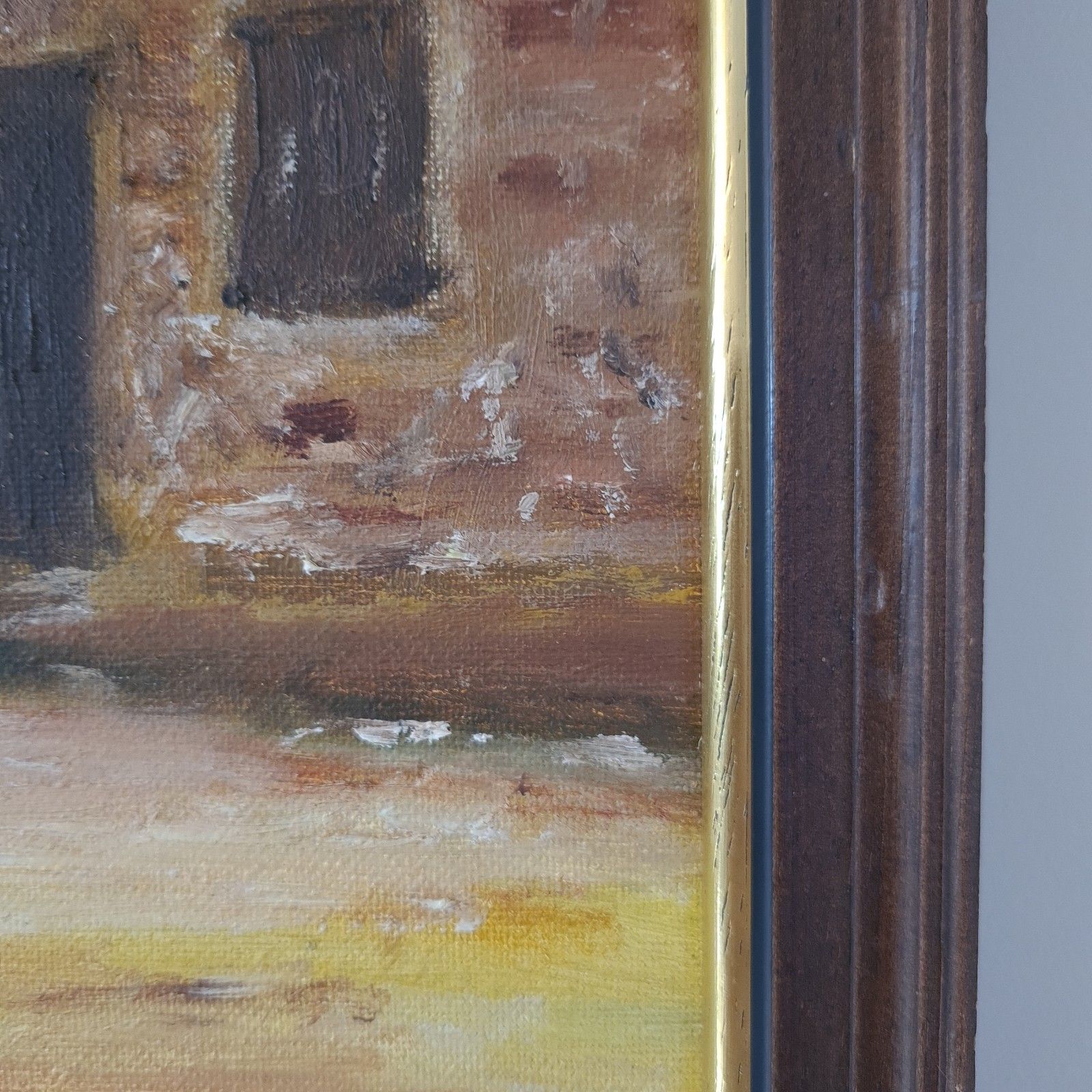 D Winston Signed Oil Painting Acre Street Scene 1993 Akko Israel W40cm X H30cm photo for sale
