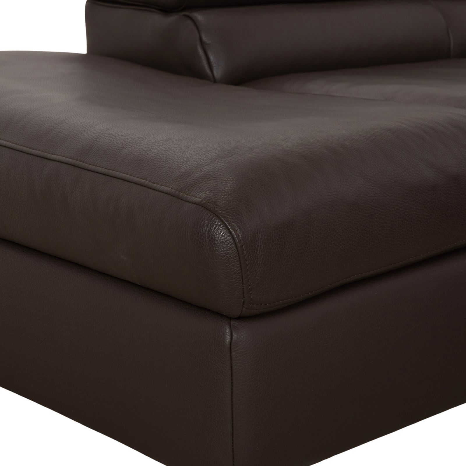 Mobilier Canapé d'angle Ewald Schillig Courage en cuir brun, récamier gauche photo