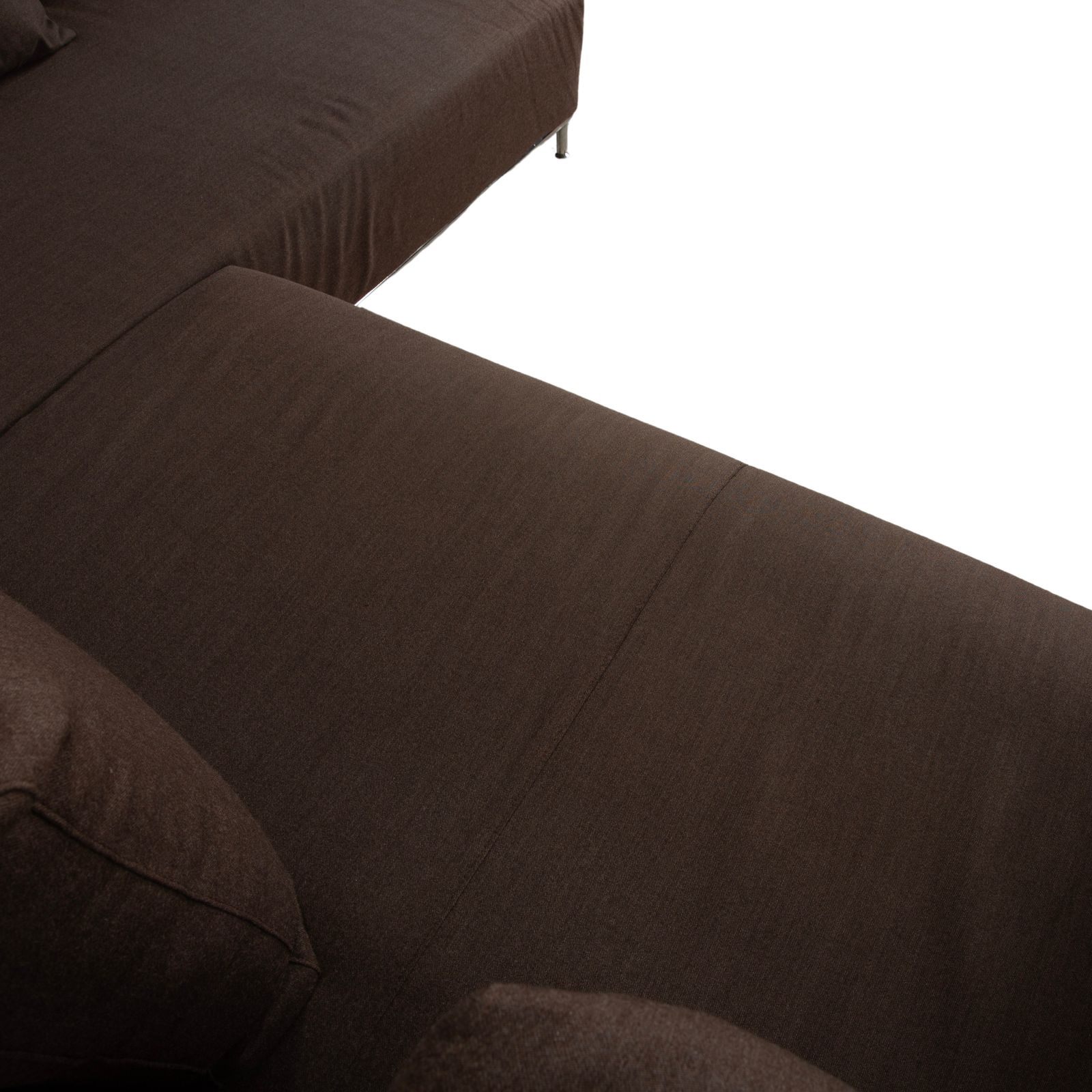 Canapé d'angle La Nuova Casa Granada en tissu, brun gris mud photo vinterior