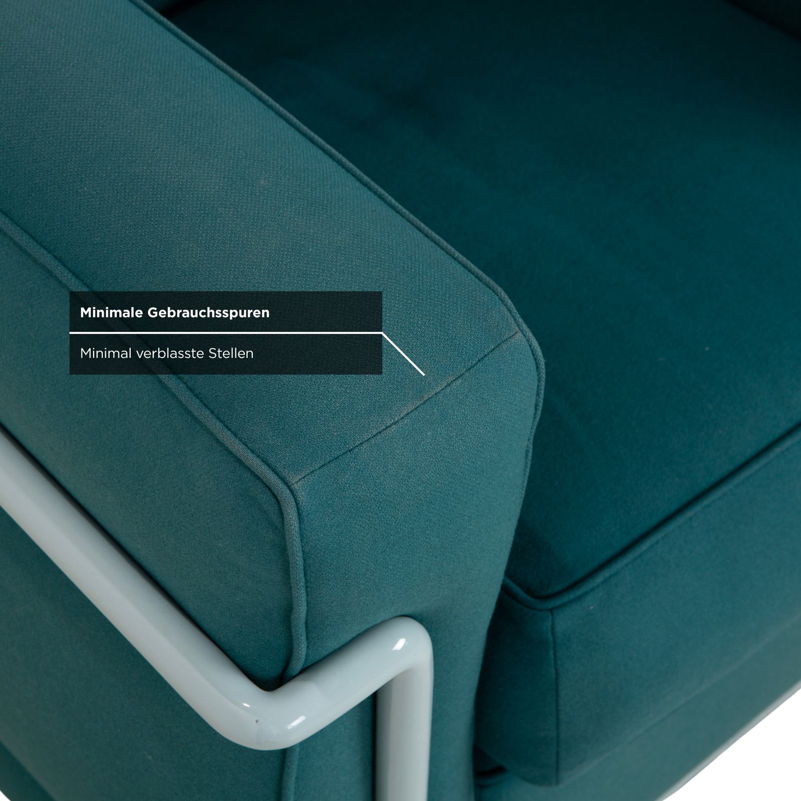 Cassina Le Corbusier Lc 2 Fabric Armchair Blue Petrol Bauhaus photo vintage