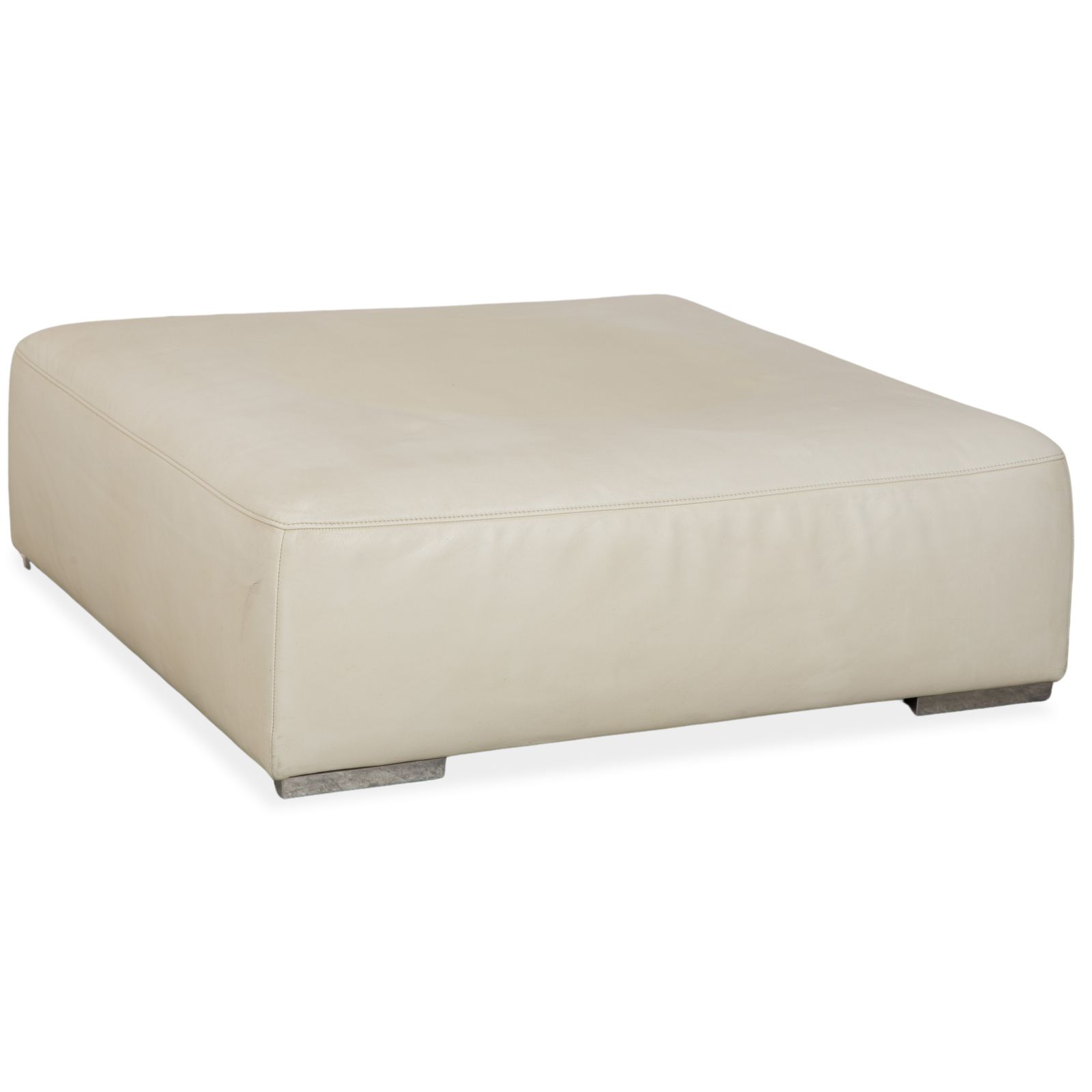 Tabouret Ligne Roset Malhoun en cuir crème