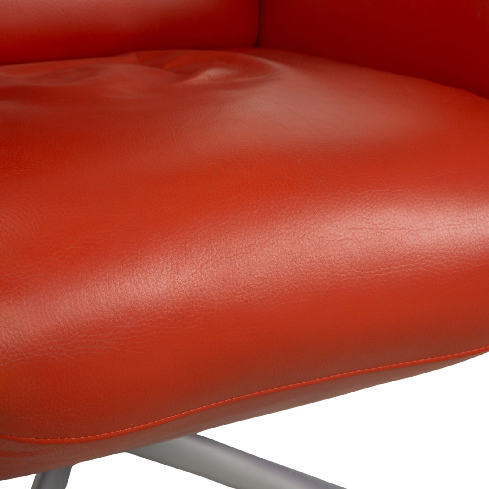 Fauteuil FSM Filou en cuir rouge orange terracotta, fonction manuelle photo buy