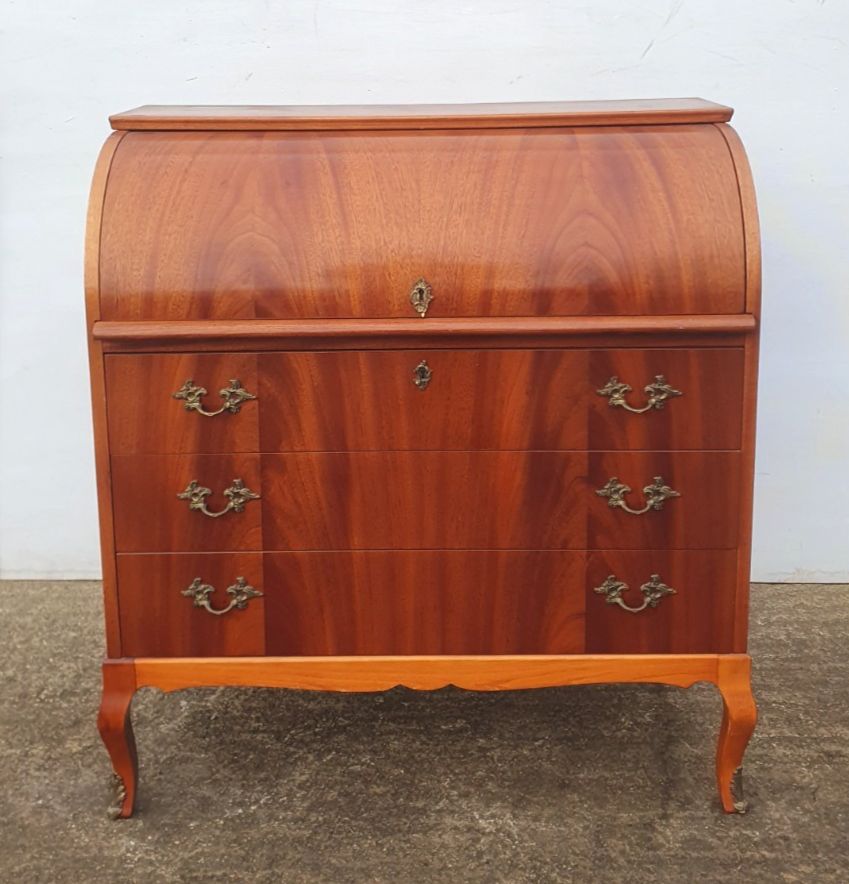 Mid Century 1960s Roll Top Teak Bureau / Desk By Egon Ostergaard photo for sale