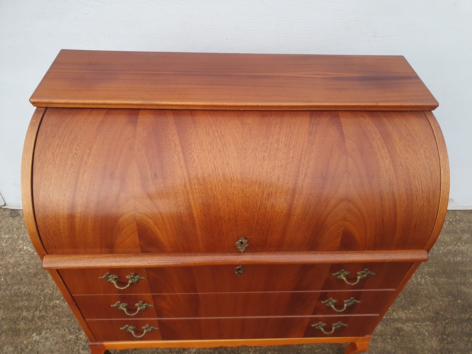 Furniture Mid Century 1960s Roll Top Teak Bureau / Desk By Egon Ostergaard photo
