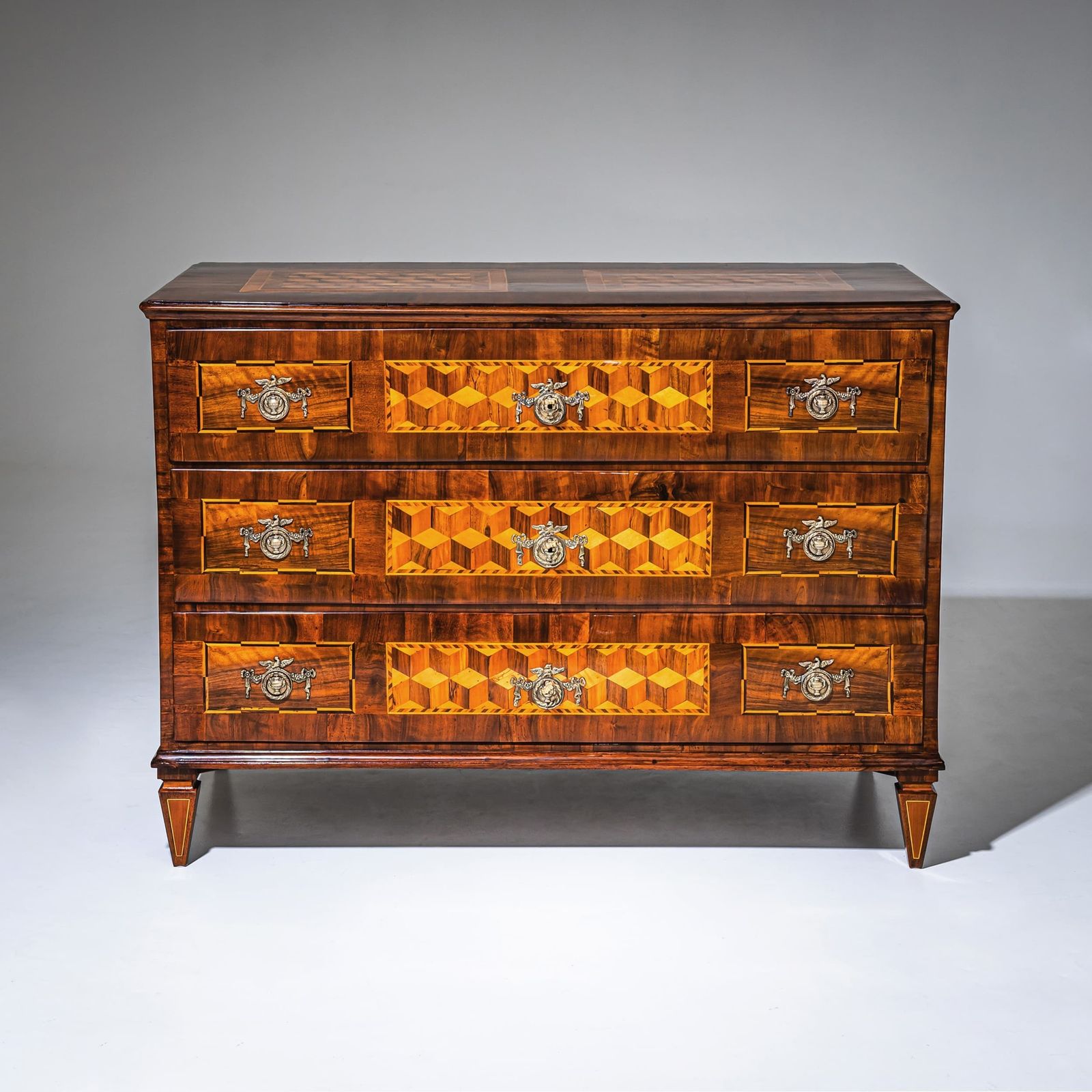 Louis XVI Marquetry Chest Of Drawers, Late 18th Century