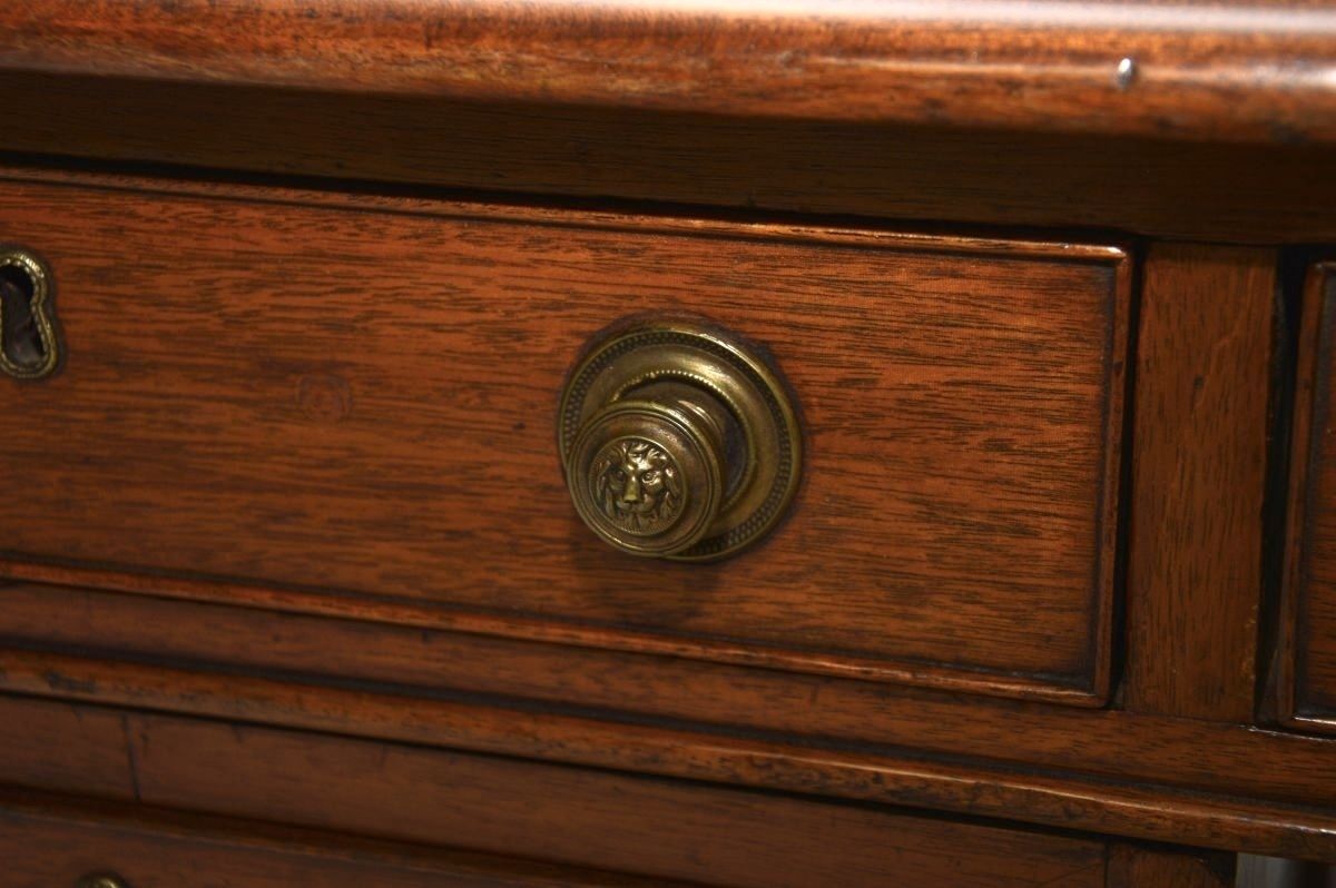 photo vinterior Antique Victorian Mahogany Leather Top Partners Desk