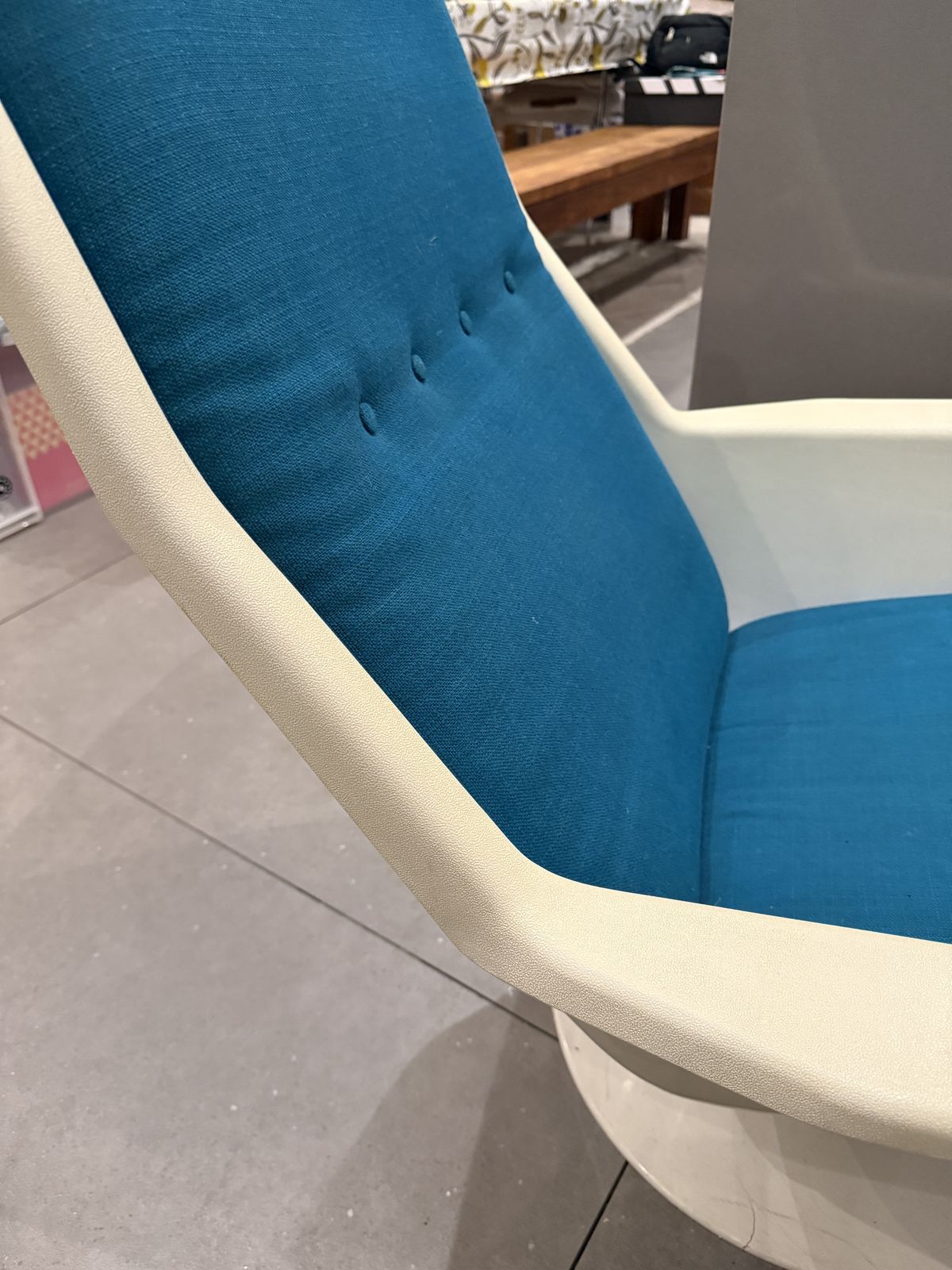 photo for sale Vintage Robin Day For Hille 1970s Lounge Chair Iconic British Design   Cream And Teal