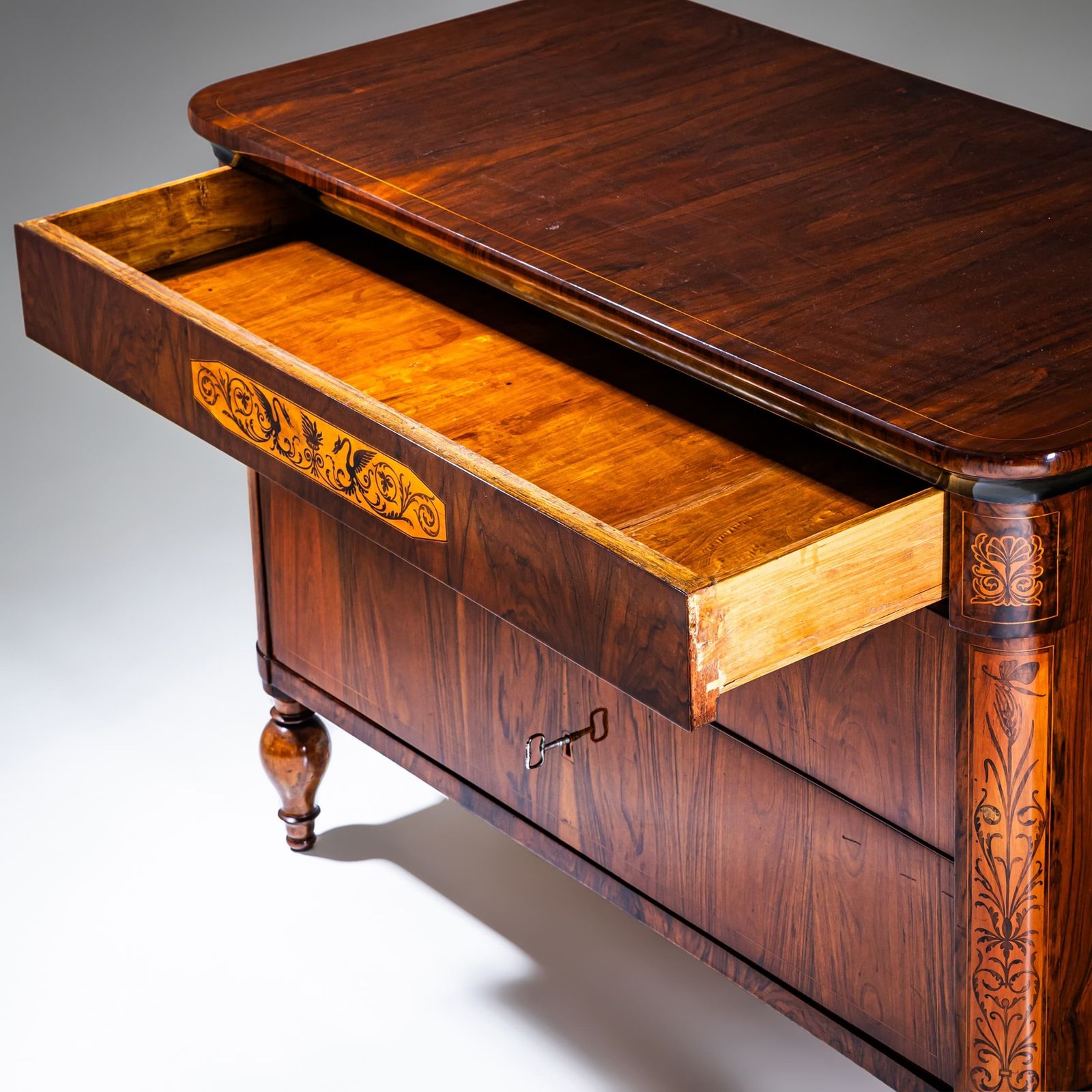 photo furniture Biedermeier Chest Of Drawers With Marquetry, Italy, 19th Century