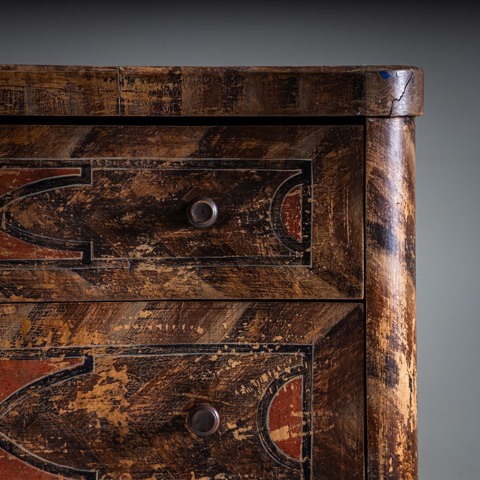 Original Painted Baroque Chest Of Drawers, 18th Century photo Furniture
