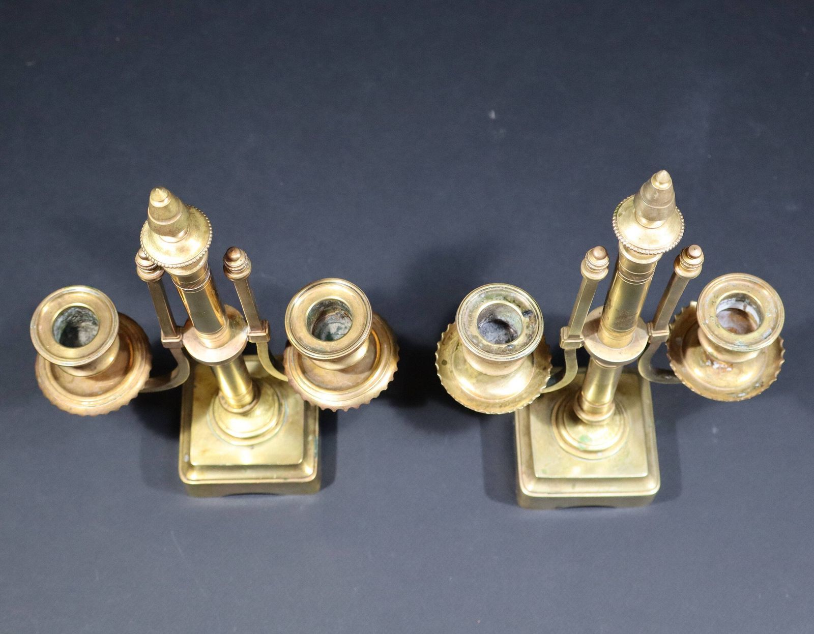 French Antique Two Arm Candelabras Candlesticks In Bronze Louis XVI Style photo 378.0