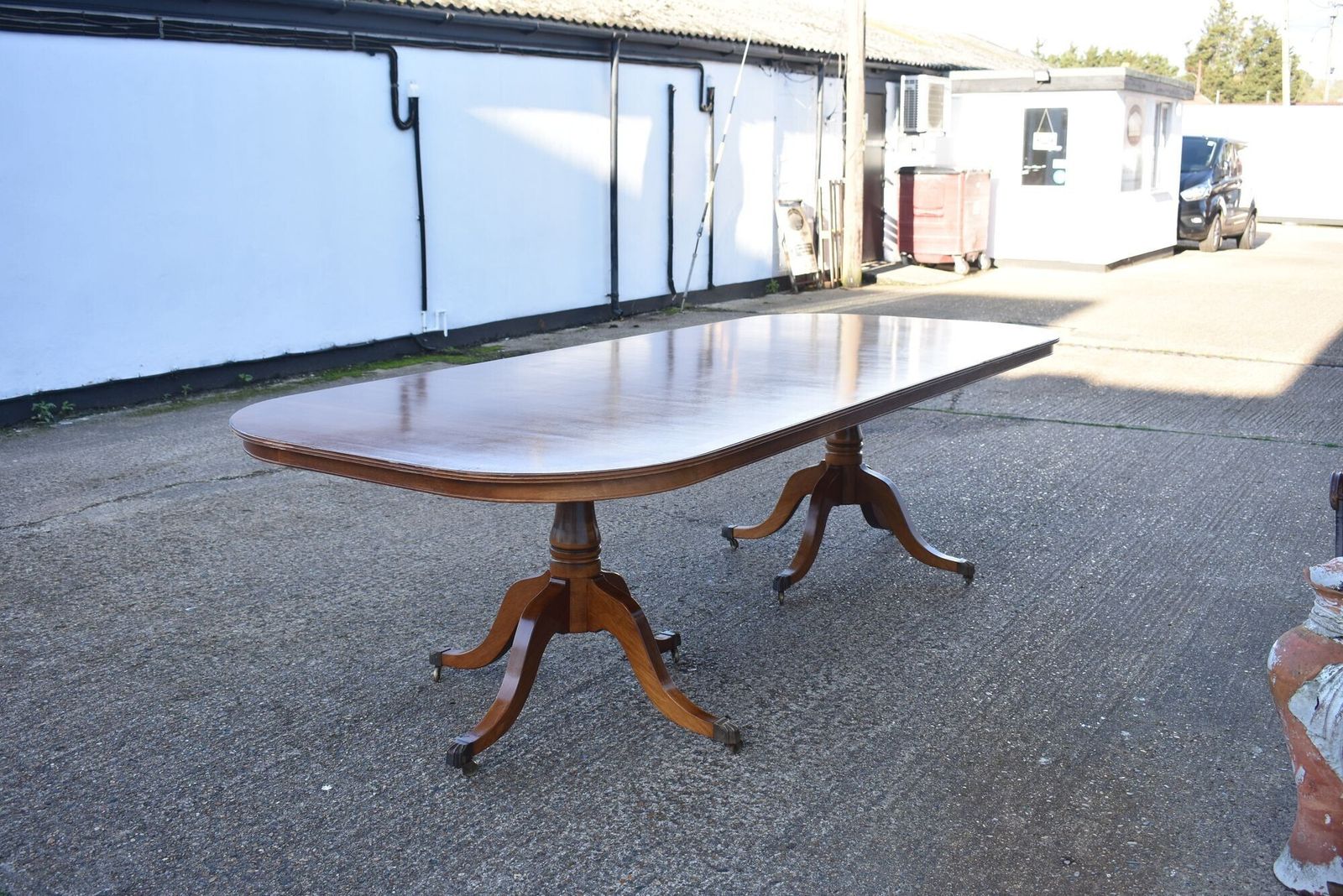 Regency Style Mahogany Twin Pillar Dining/Boardroom Table photo furniture
