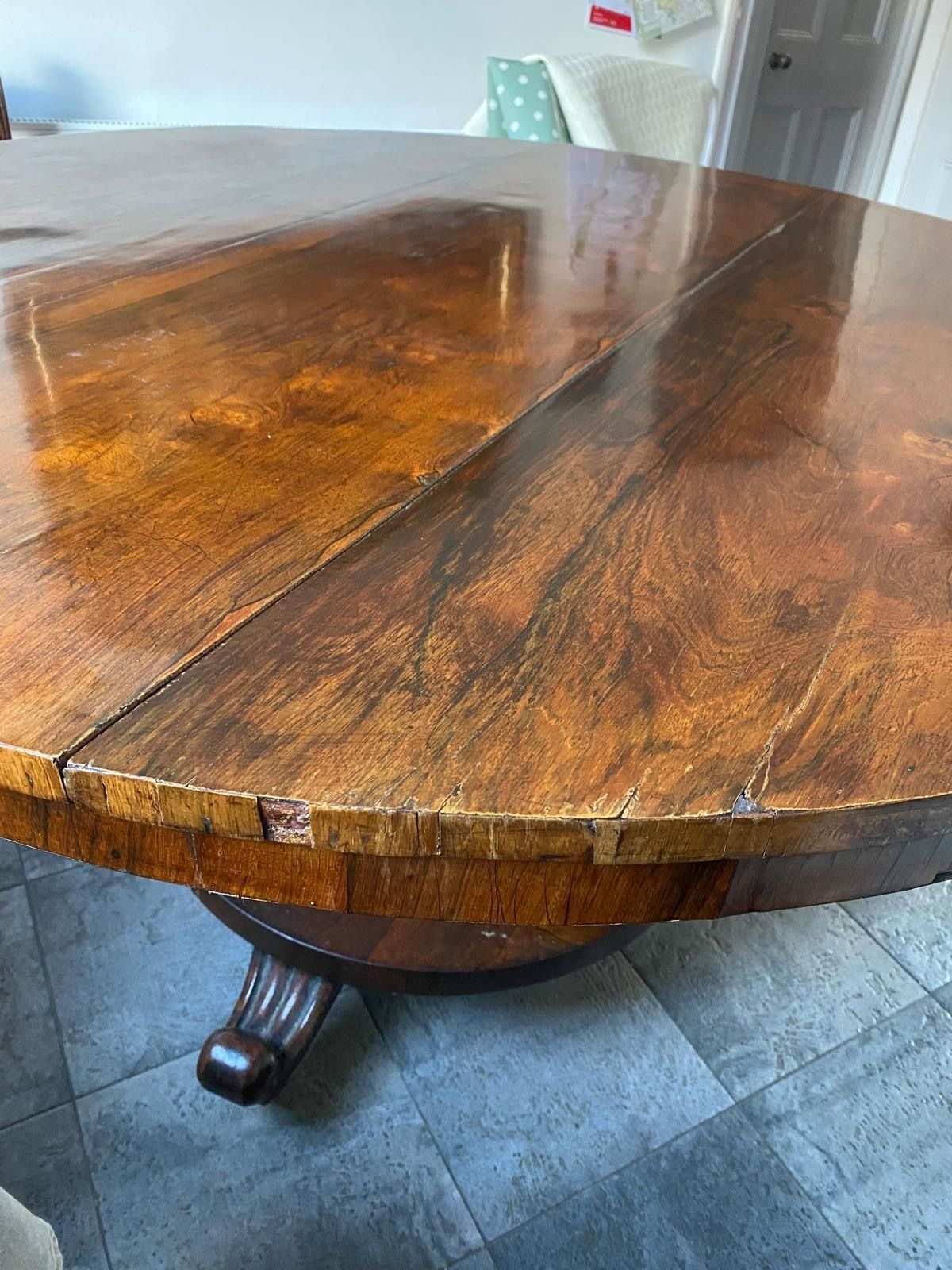 Antique Mahogany Tilt Table With 8 Chairs photo vinterior