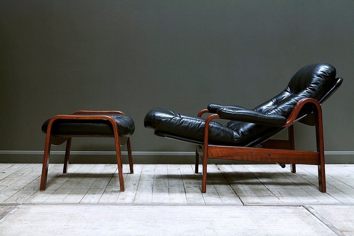 A 1970's "Relax II" Chair And Foot Stool By Göte Möbler Nassjö