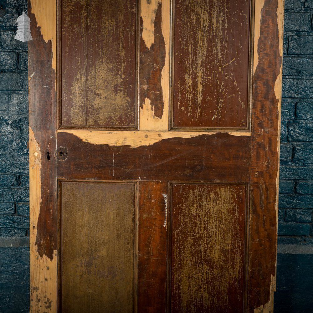 Home Fixtures 6 Panel Door, Six Moulded Panels, White & Brown photo
