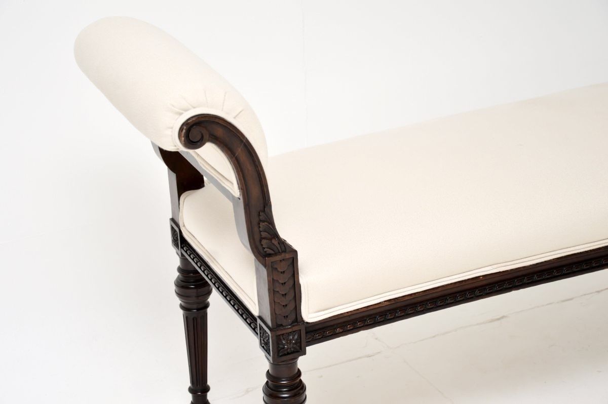 Antique Victorian Carved Mahogany Bench / Stool By Waring And Gillows photo Furniture