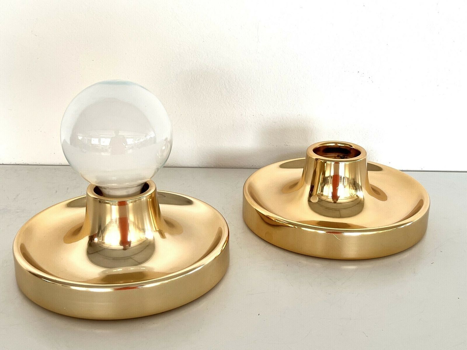 Italian Flush Mount Lights Or Wall Lights By Tronconi, Set Of 2