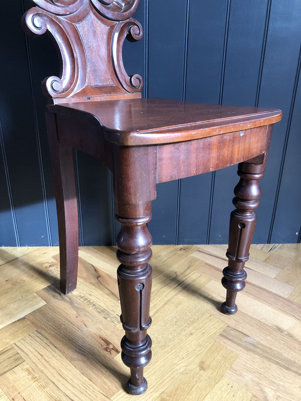 Regency Mahogany Shell Back Hall Chair photo for sale