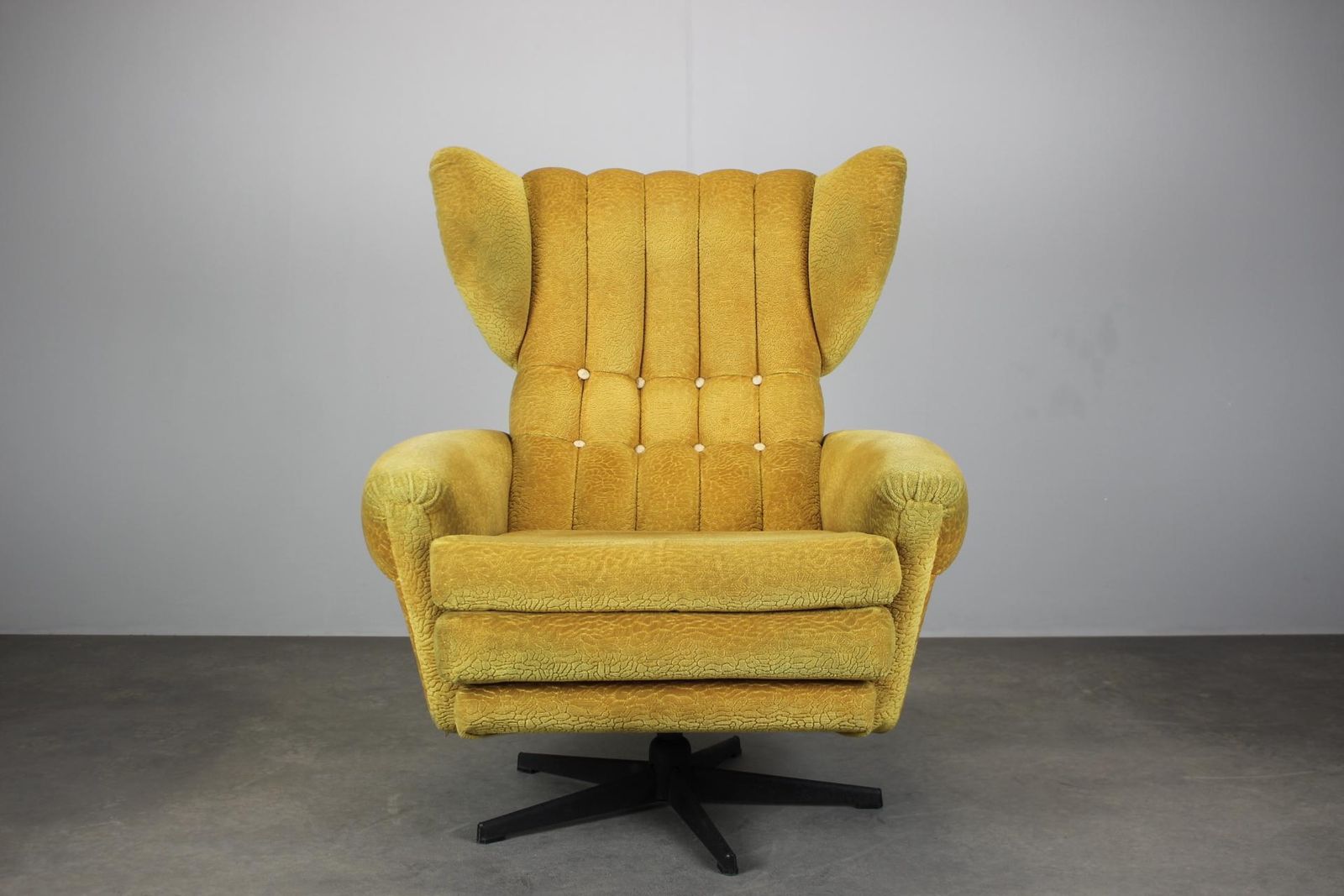 1960s Mid Century Wingback Swivel Lounge Chair From Czechoslovakia photo furniture