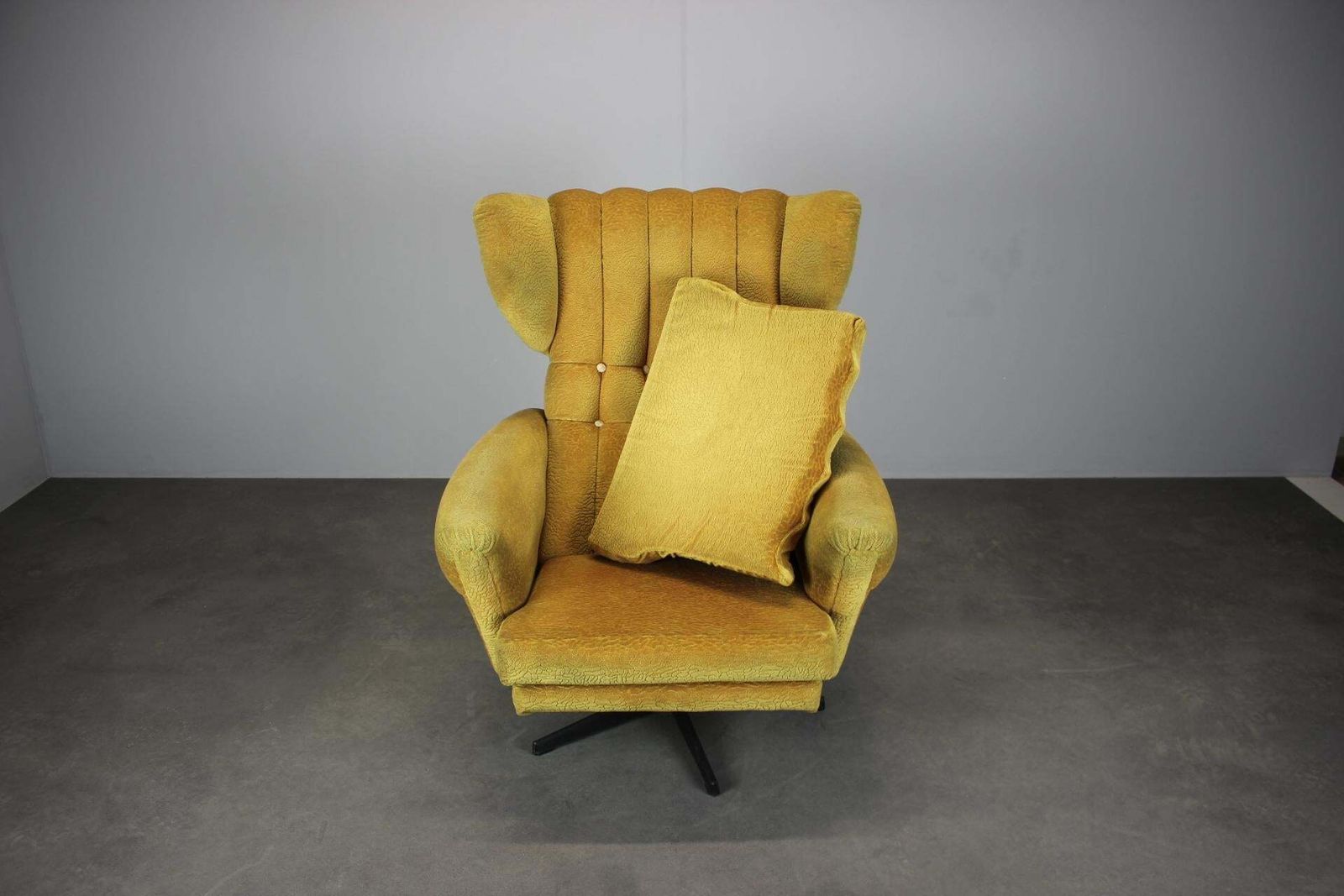 1960s Mid Century Wingback Swivel Lounge Chair From Czechoslovakia photo Furniture