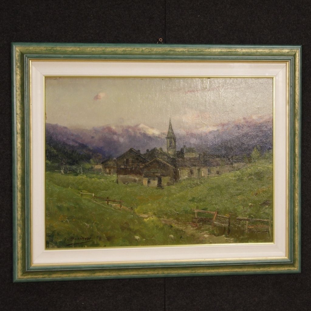 Antique Landscape Signed G. Mariani From 19th Century