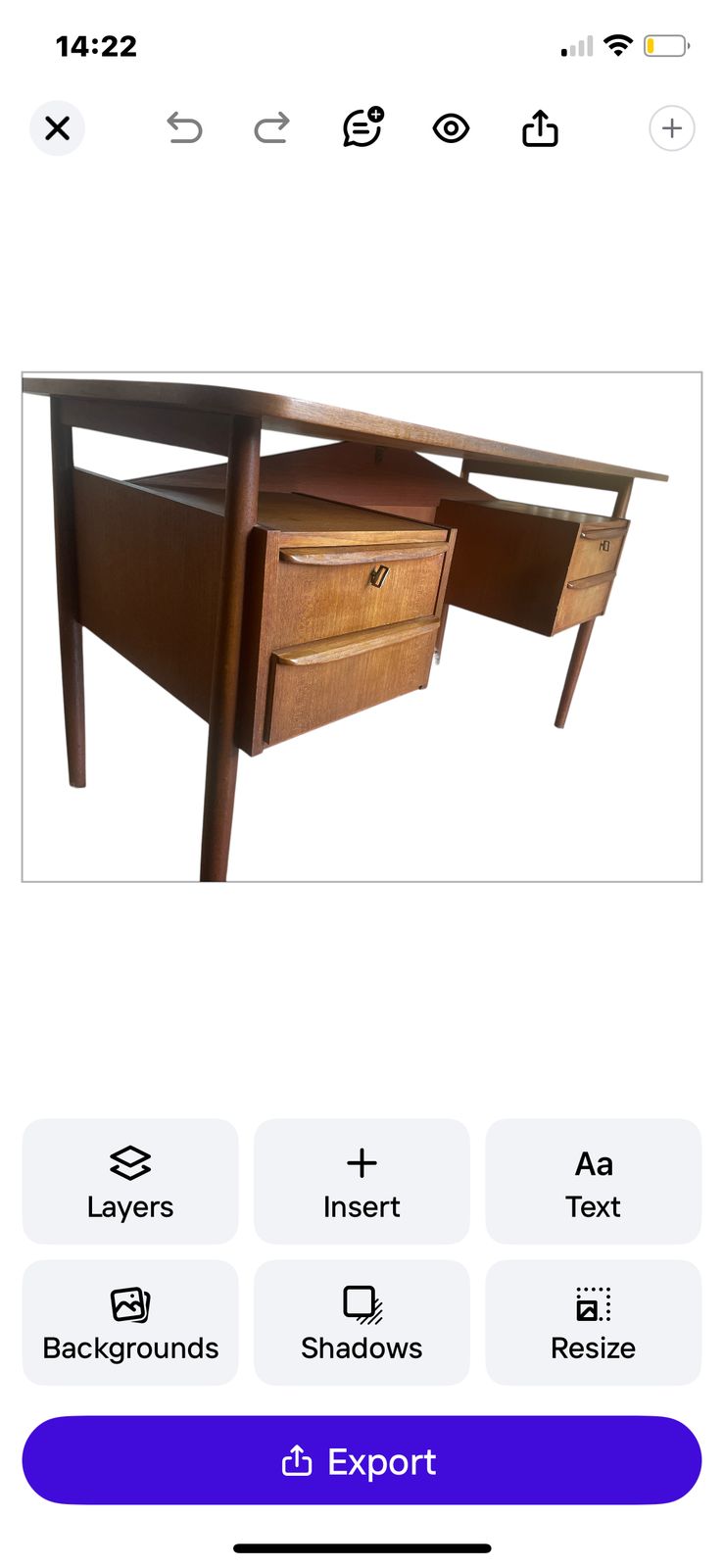 Mid Century Vintage Teak Floating Desk – Drawers & Original Keys photo buy