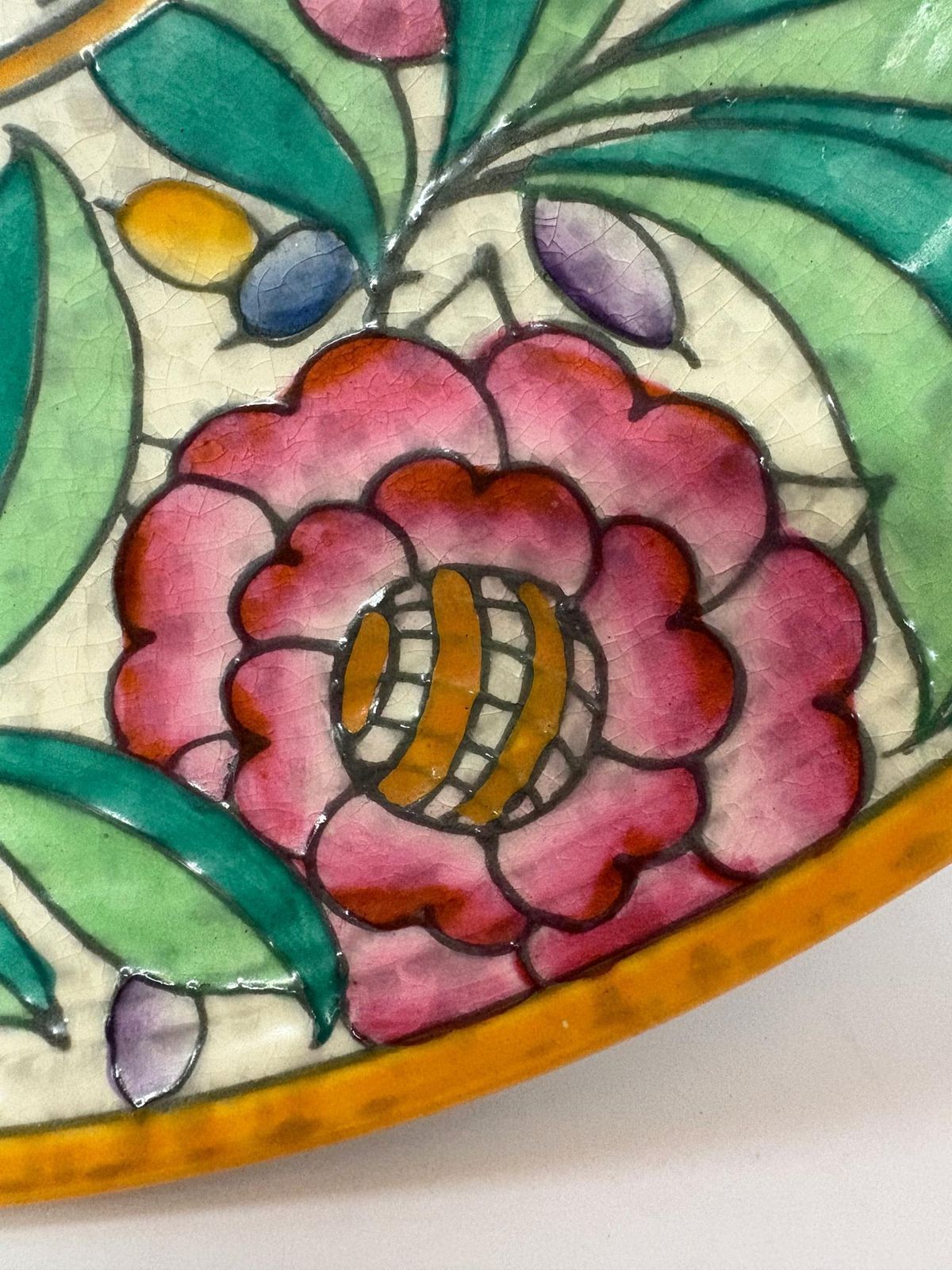 Charlotte Rhead For Crown Ducal “Persian Rose” Tube‑Lined Charger, C.1935–40, 36 Cm photo furniture