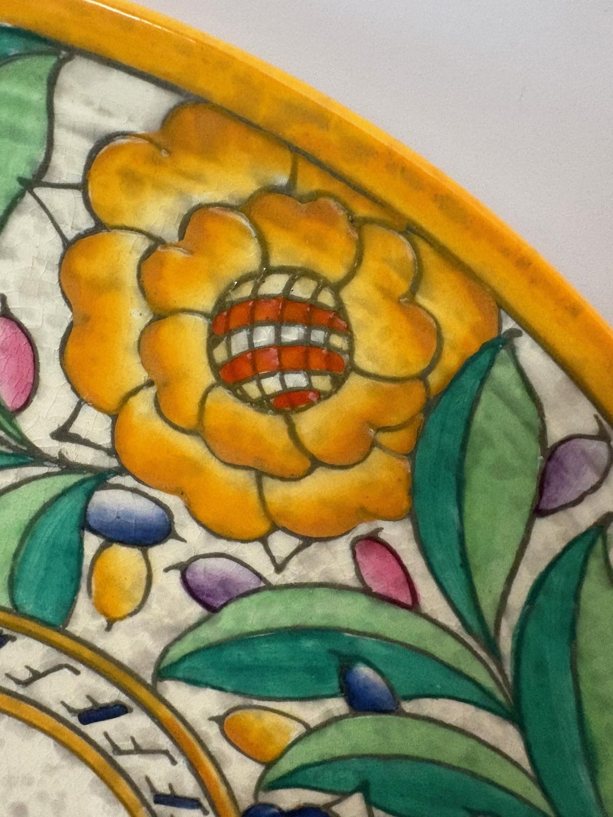 Charlotte Rhead For Crown Ducal “Persian Rose” Tube‑Lined Charger, C.1935–40, 36 Cm photo 140.0