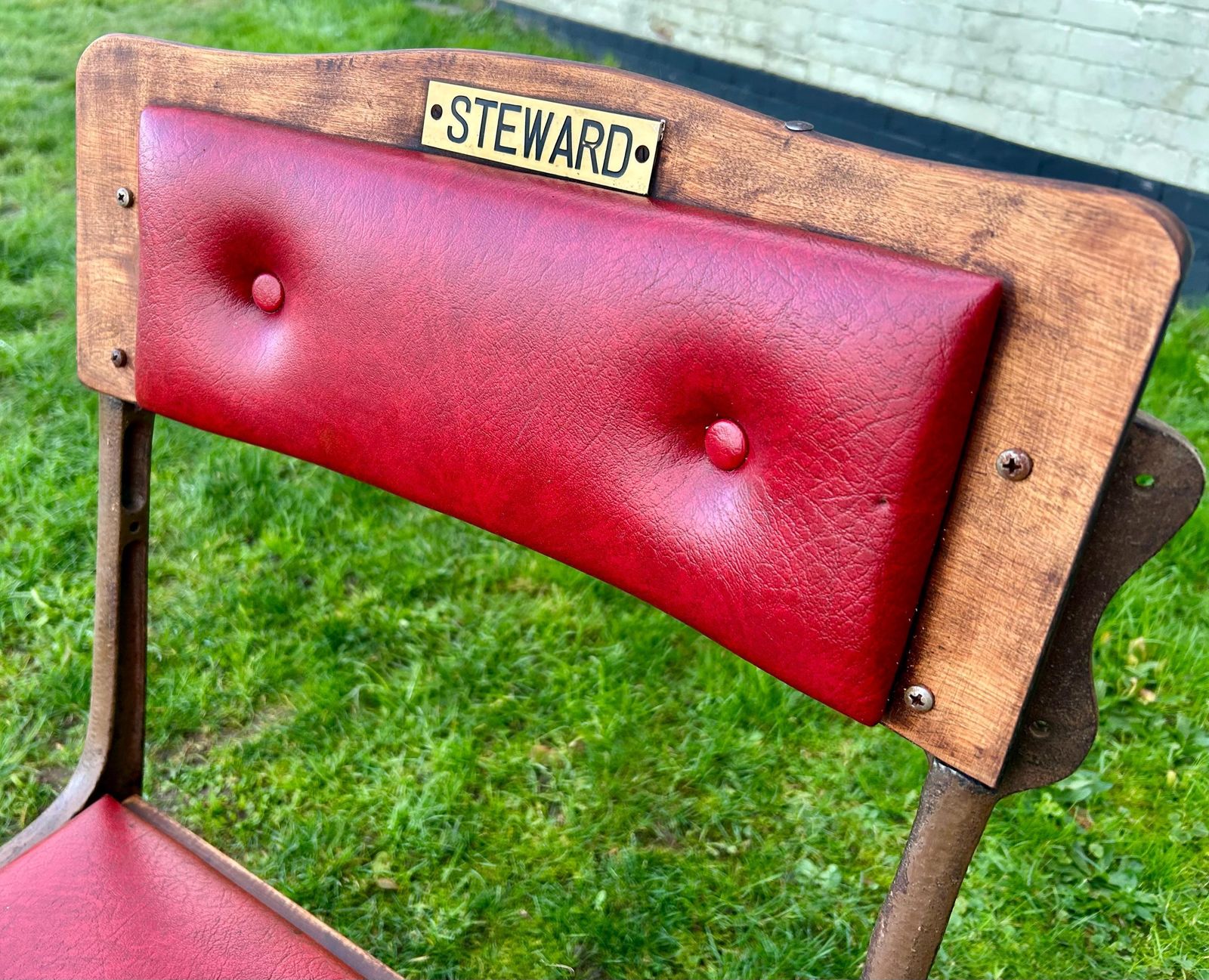 Vintage One Seater Folding Theatre Cinema Chairs Antique Industrial Retro Hall Hallway Opera Stacking Art Deco photo vinterior