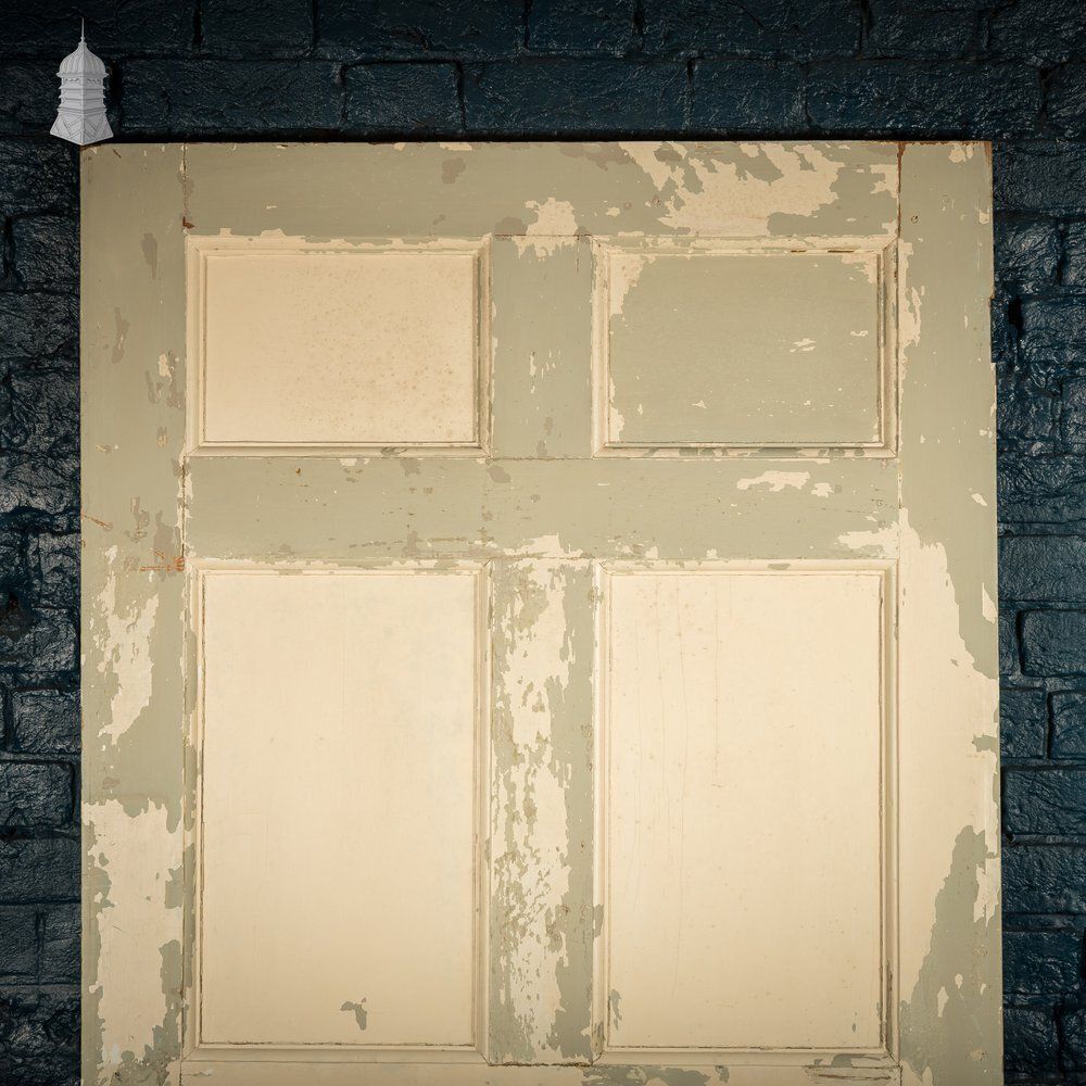 Six Panel Door, White And Green Distressed Paint photo furniture