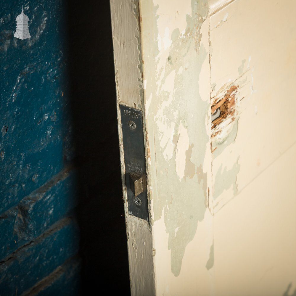 Six Panel Door, White And Green Distressed Paint photo buy