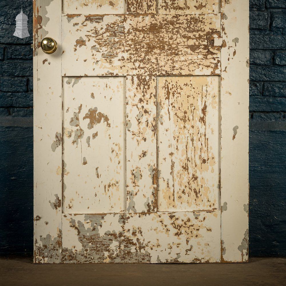 260.0 6 Panel Door, Distressed White And Yellow Paint photo