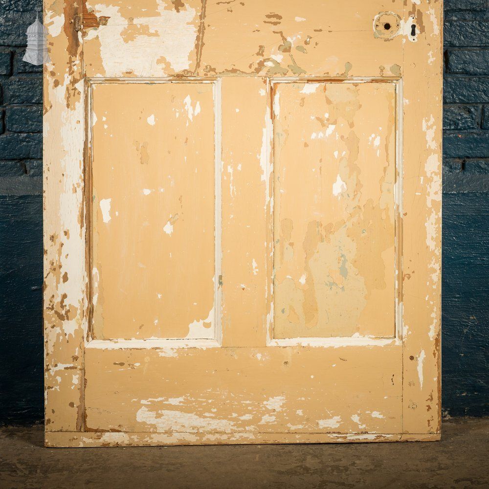 Moulded Panel Door, 6 Panels, Distressed Cream Paint photo Home Fixtures