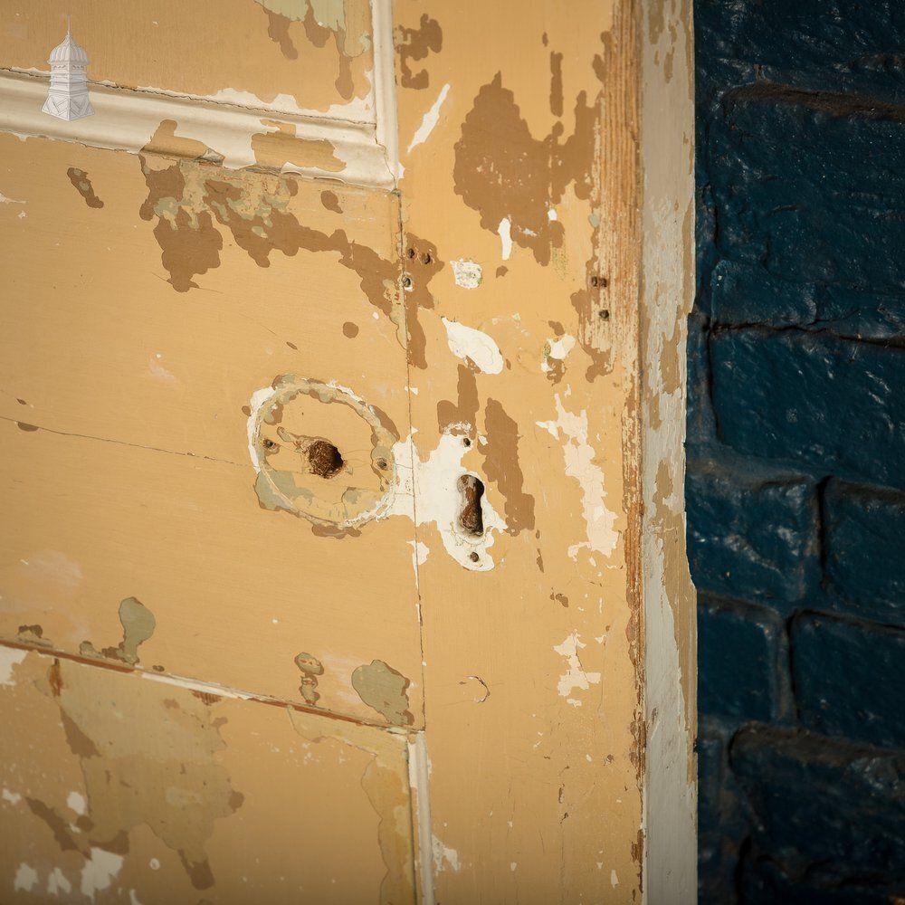 Moulded Panel Door, 6 Panels, Distressed Cream Paint photo 317.0