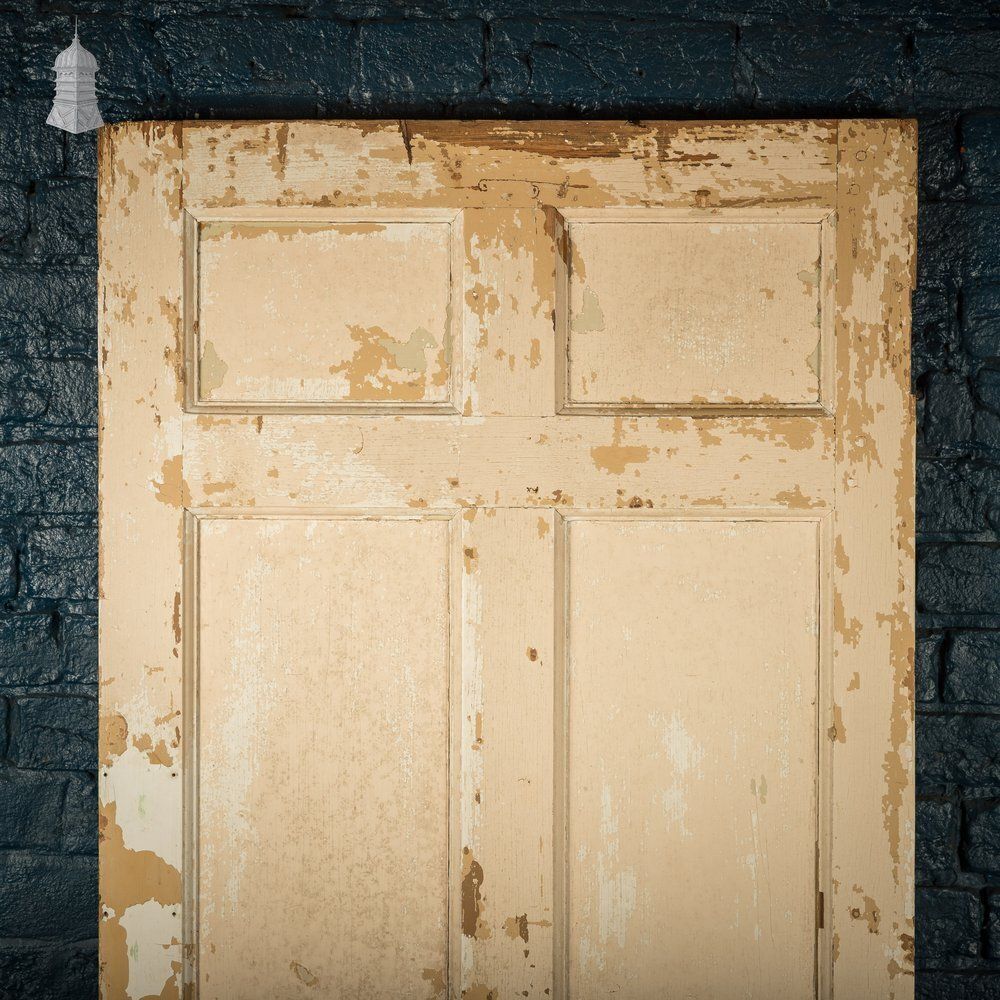 photo for sale Moulded Panel Door, 6 Panels, Distressed Cream Paint