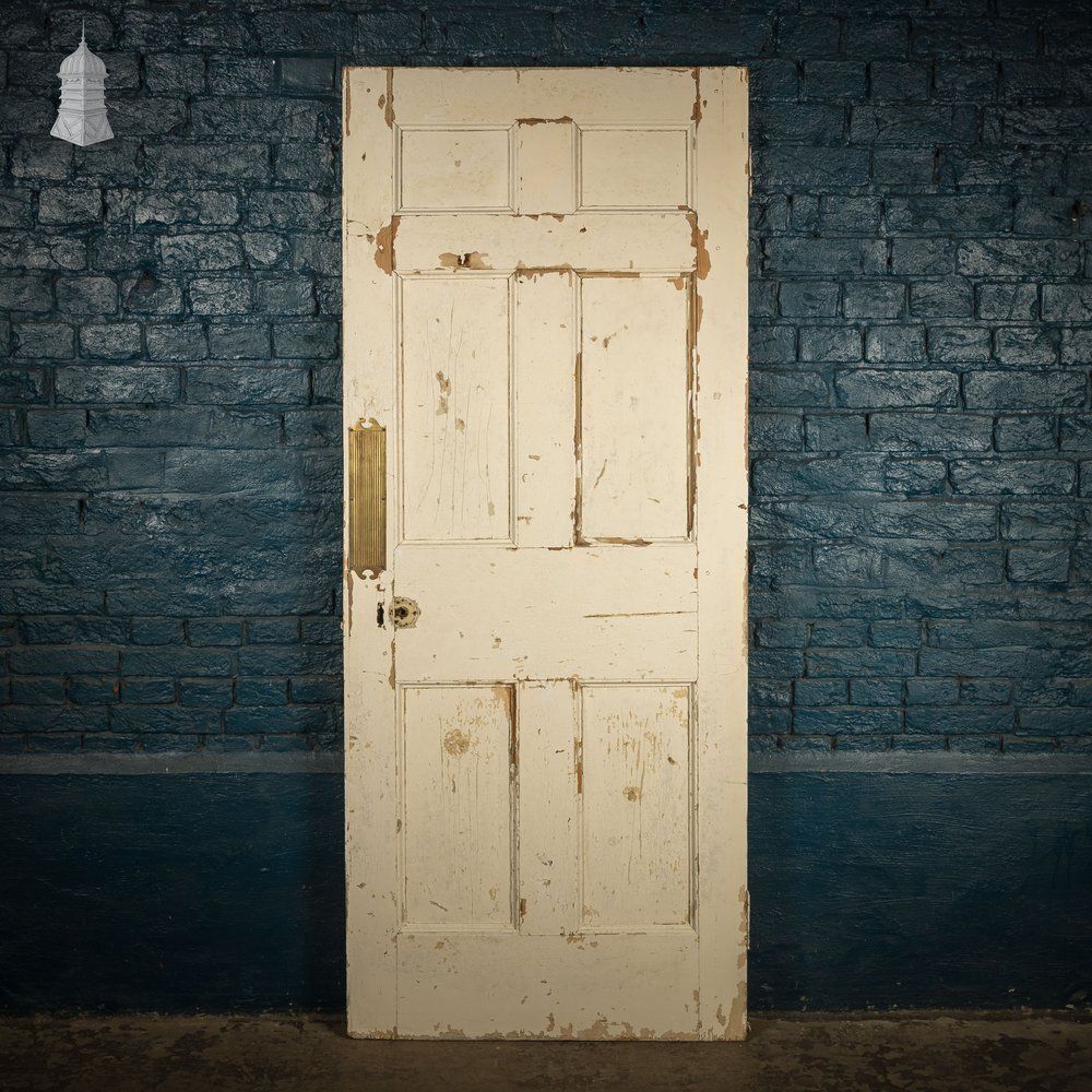 photo furniture 6 Panel Door, Moulded Panels With Distressed Green Paint
