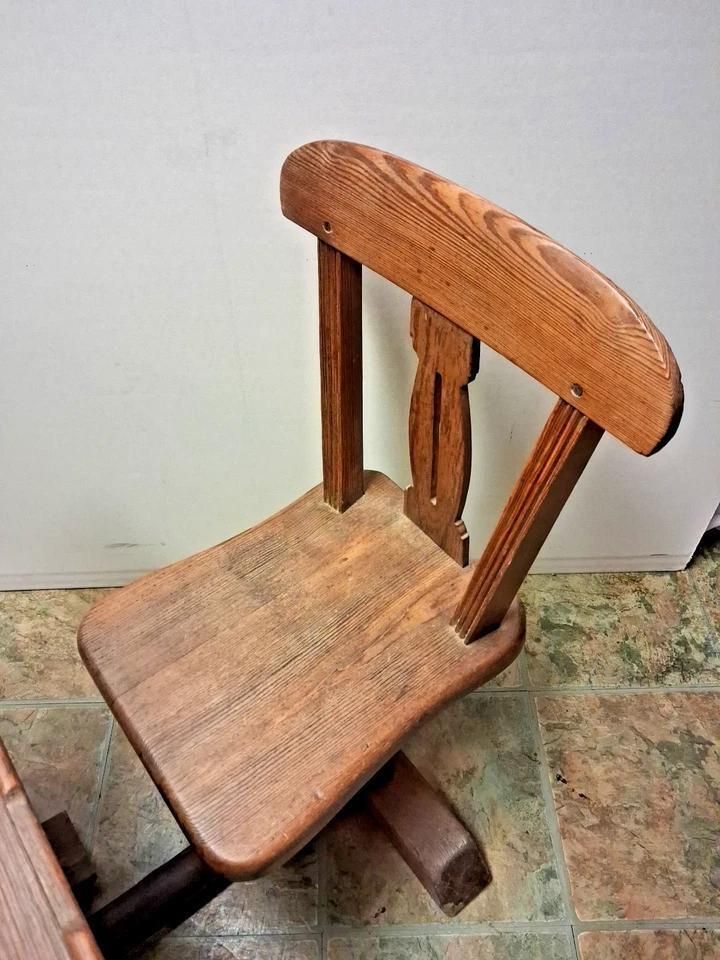 Antique Victorian School Desk With Chair Sourced From An Old Welsh School photo 395.0