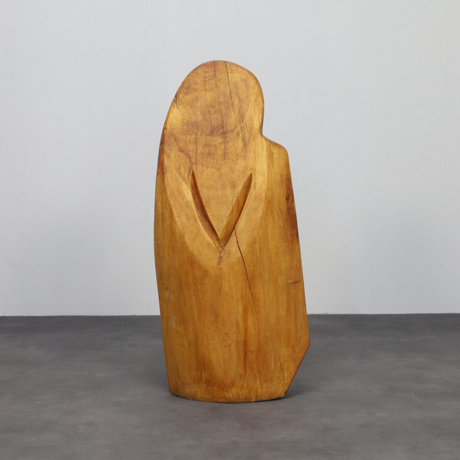 Sculpture Group Family In Wood By Roland Lavianne 1970s photo Art