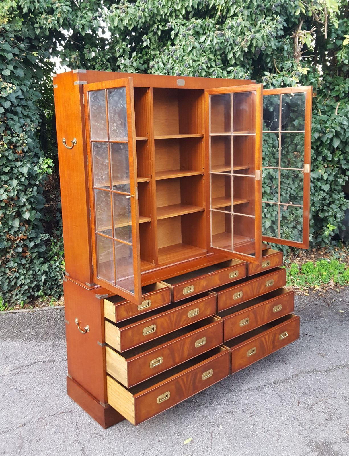 Mahogany Campaign Bookcase On Chest photo 1895.0