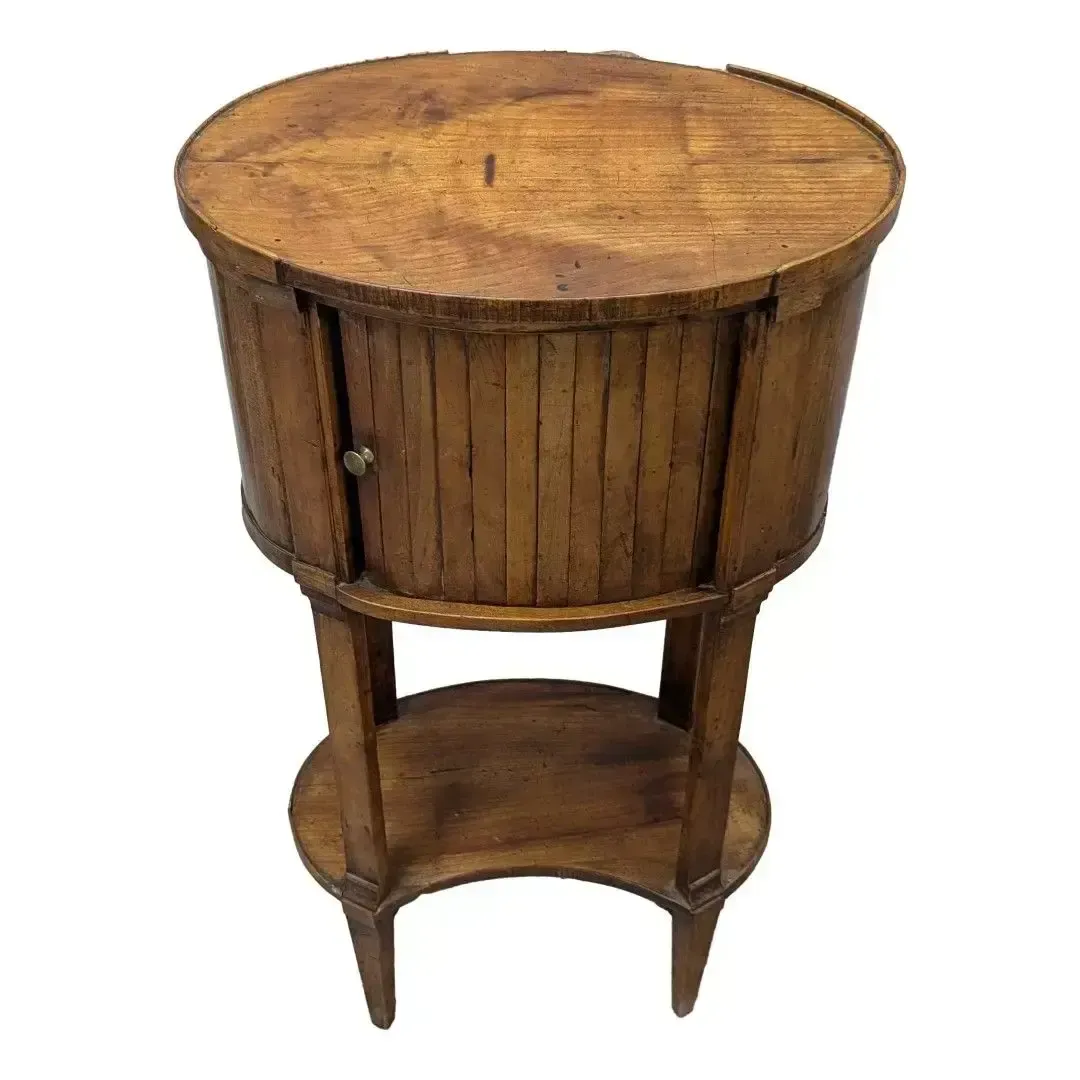 Louis XVI Kidney Shaped Bedside Table With Curtains photo furniture