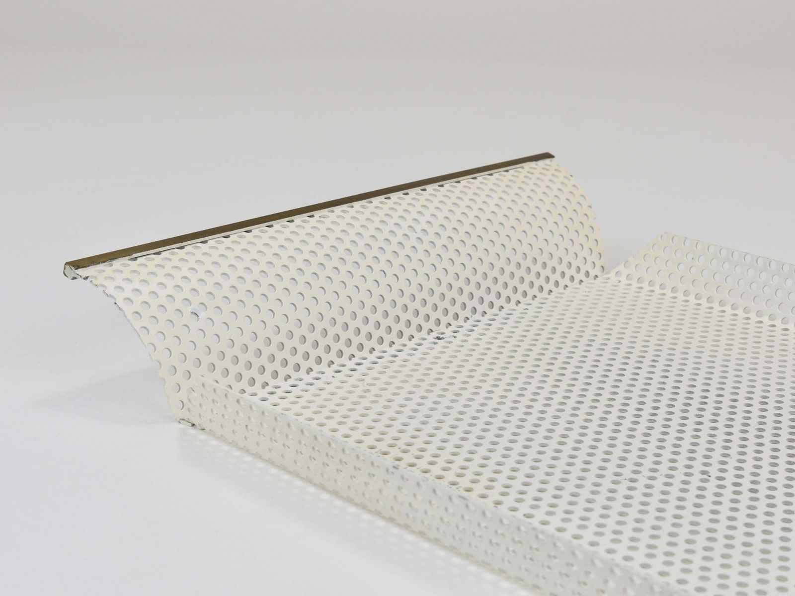 Vereinigte Werkstätten Rigitulle Brass And Perforated Metal Tray, Germany, 1970s photo Home Decor