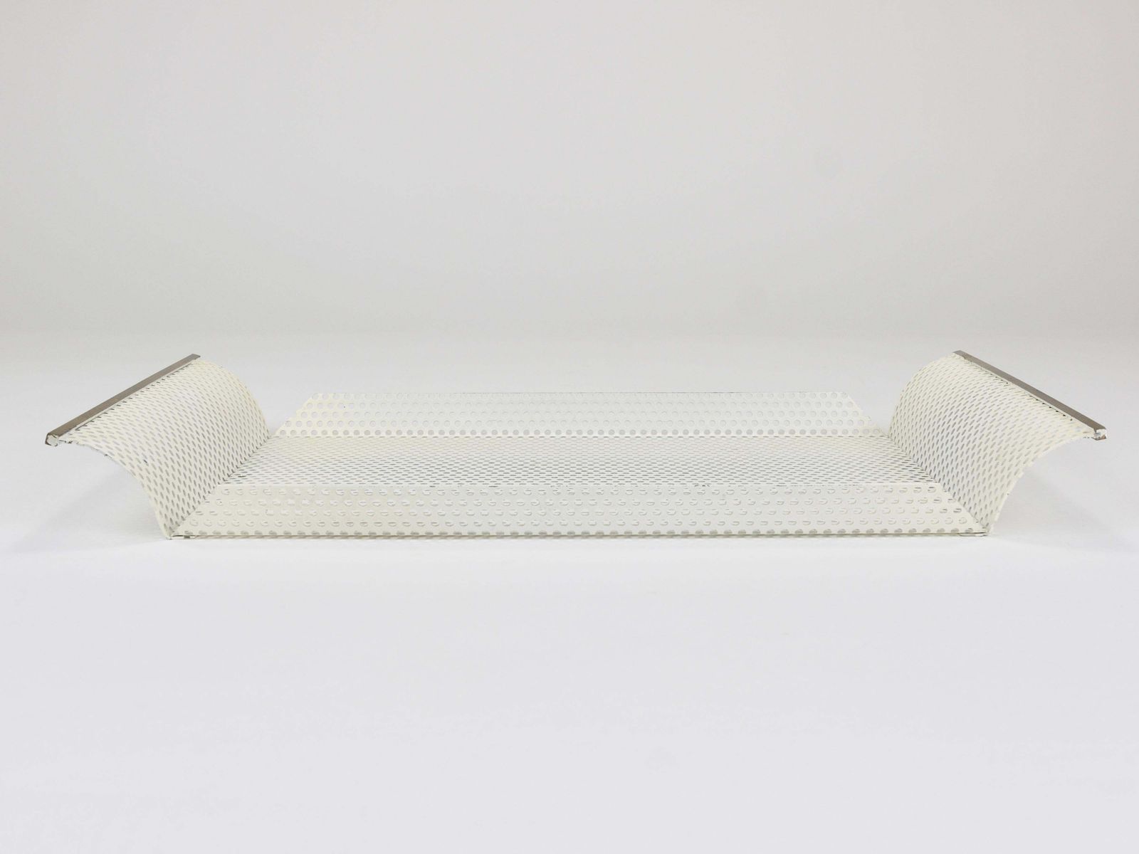 Vereinigte Werkstätten Rigitulle Brass And Perforated Metal Tray, Germany, 1970s photo vinterior