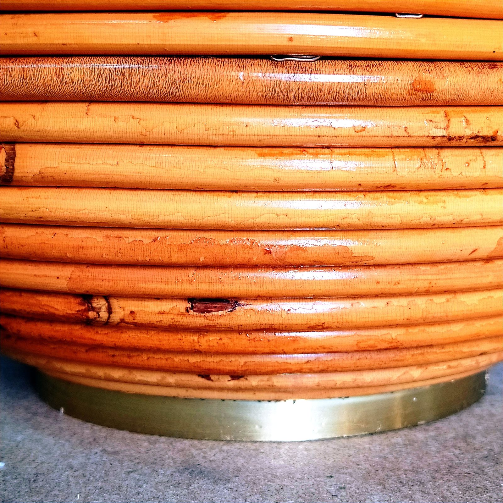 1960's Large Pencil Reed Table Lamp. photo Lighting