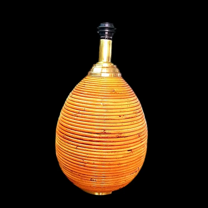 1960's Large Pencil Reed Table Lamp. photo vintage