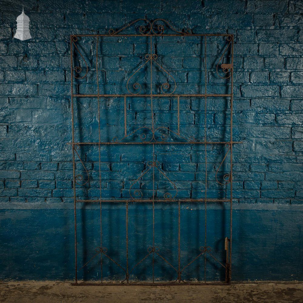 Home Fixtures Pedestrian Gate, Scroll Design, Wrought Iron photo