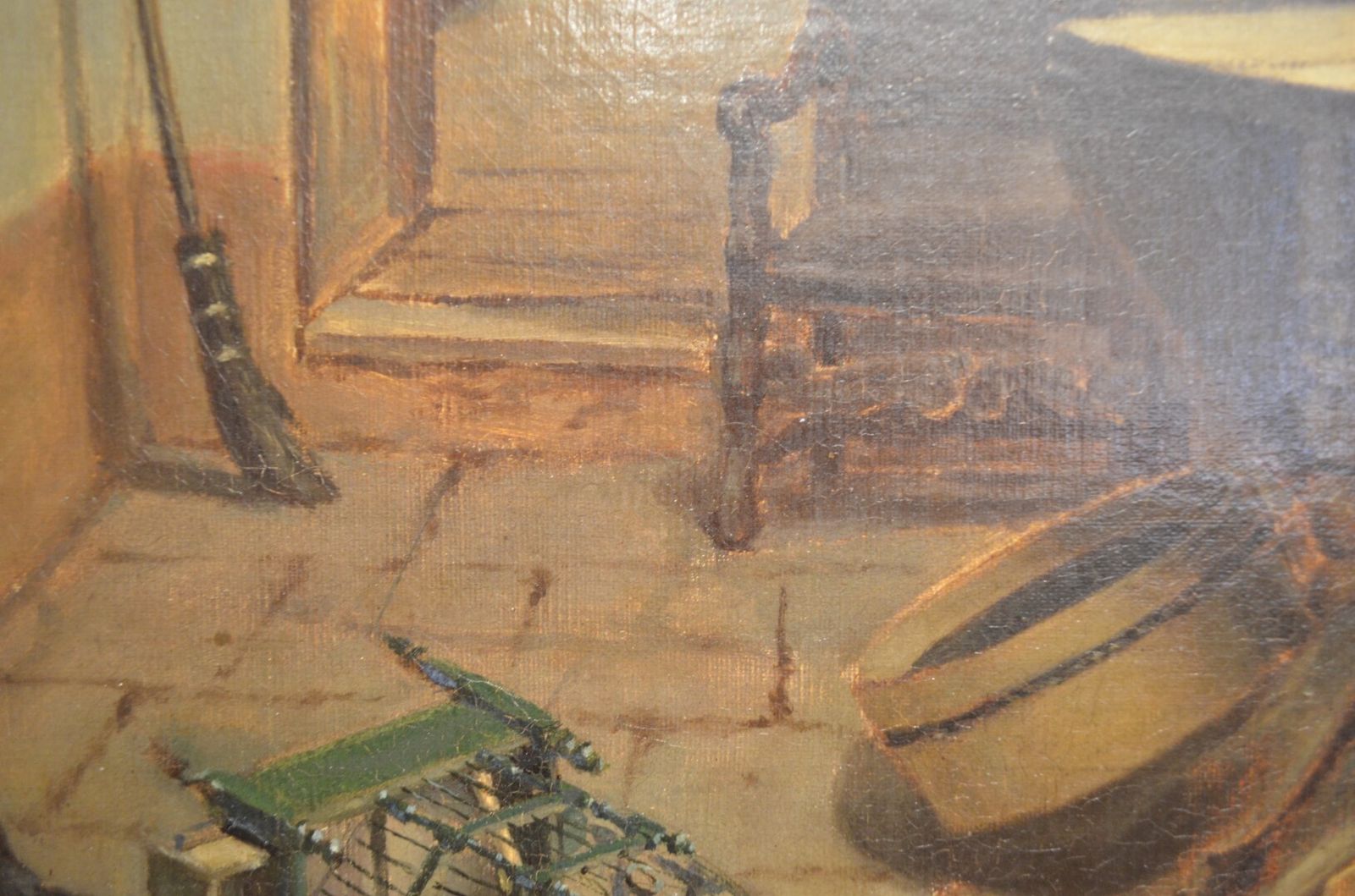 2250.0 19th Century Oil Painting Of An Interior Scene. photo