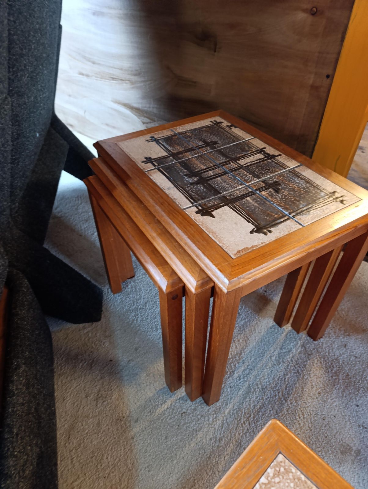 Mid Century Danish Tile Top Table Set By Trioh photo Furniture