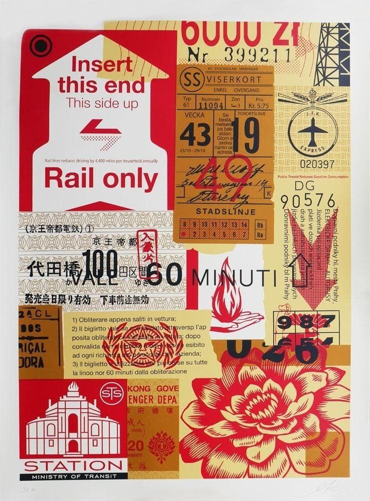 Shepard Fairey, Station To Station 1 (Printer's Proof), 2013. Silkscreen