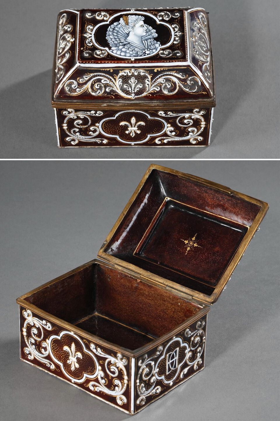 Neo Renaissance Style Enamel And Copper Box