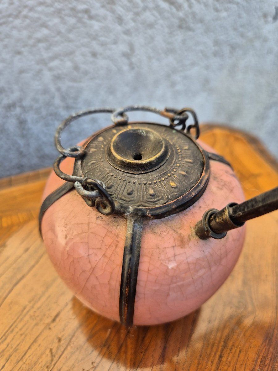 Pink Porcelain Water/Opium Pipe, Late 19th/Early 20th Century photo for sale